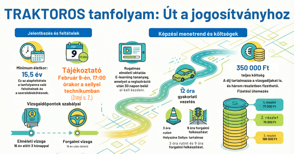 TRAKTOROS tanfolyam Ut a jogositvanyhoz
